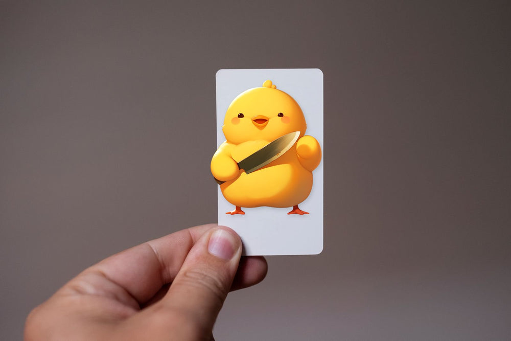 Funny Chicken with Knife Sticker