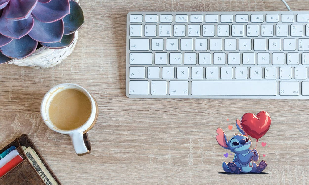 Stitch Heart Balloon Sticker