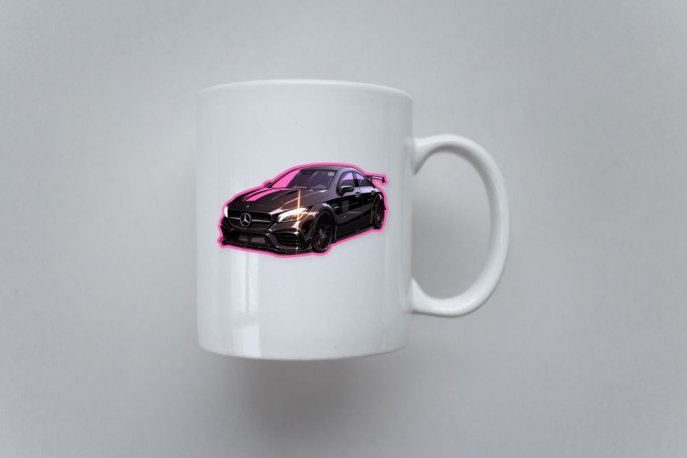 Black Mercedes-Benz Cla Pink Stroke Sticker