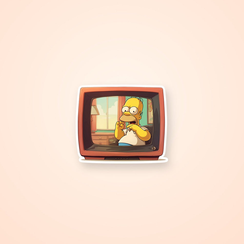 Homer Simpson on TV Screen Sticker