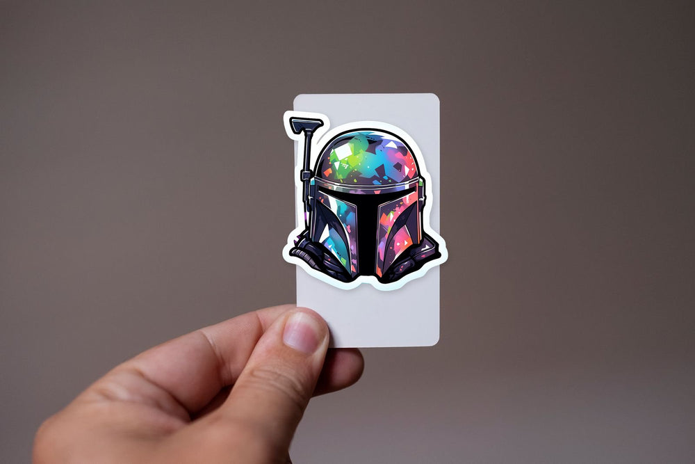 Star Wars Colorful Boba Fett Helmet Sticker