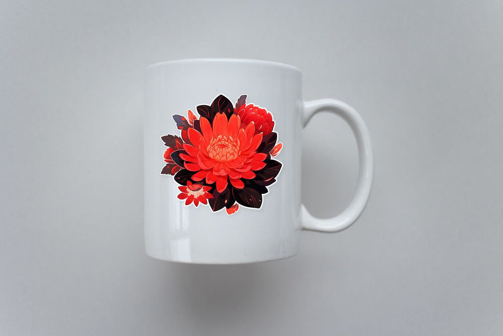 Red Tropical Flower Sticker
