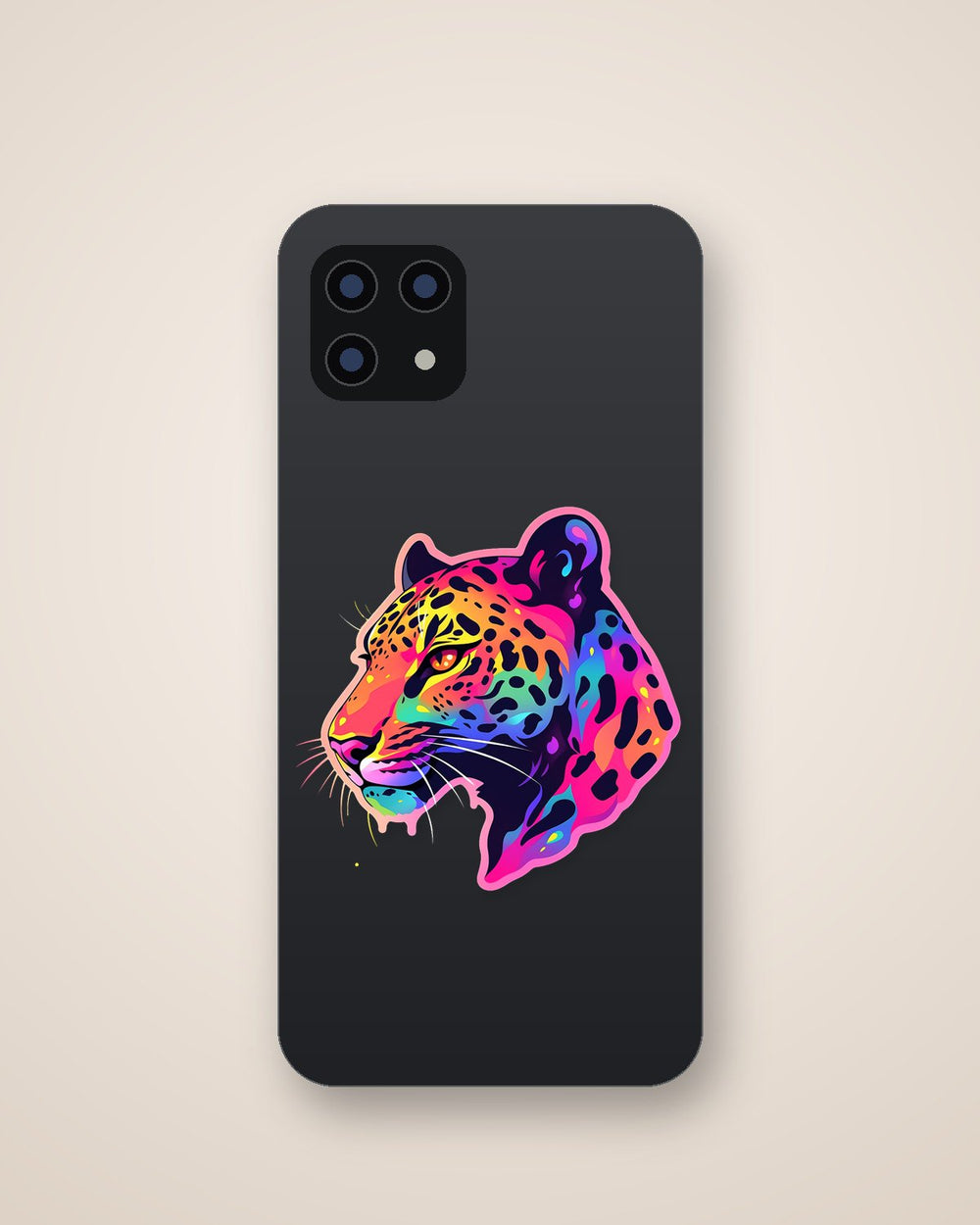Colorful Leopard Head Sticker