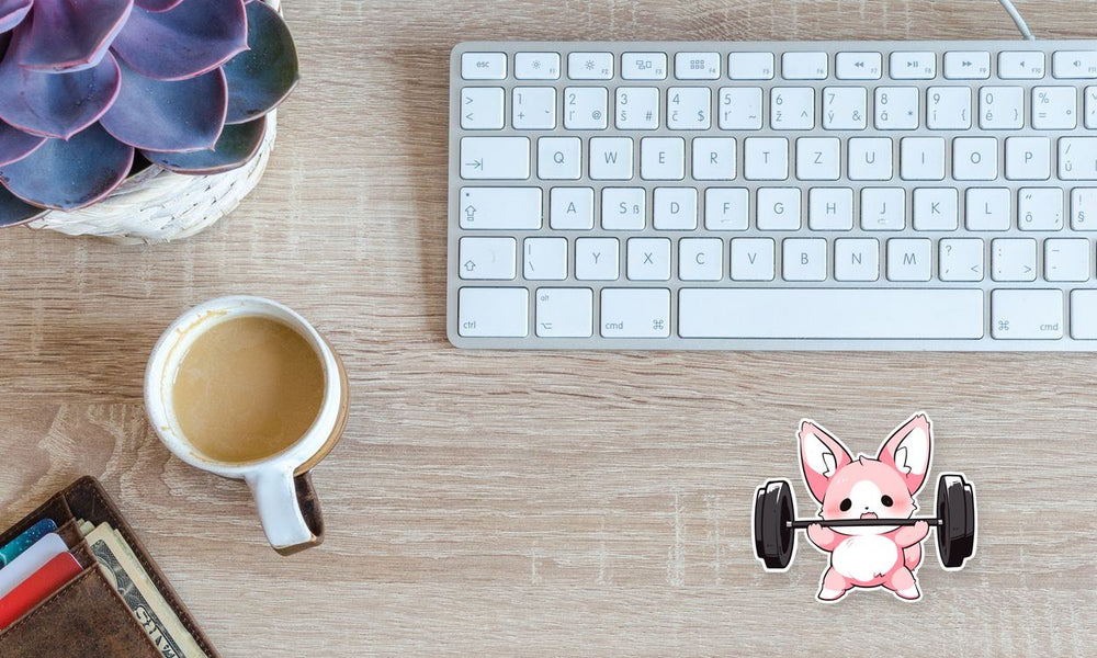 Cute Gym Fennec Fox Sticker