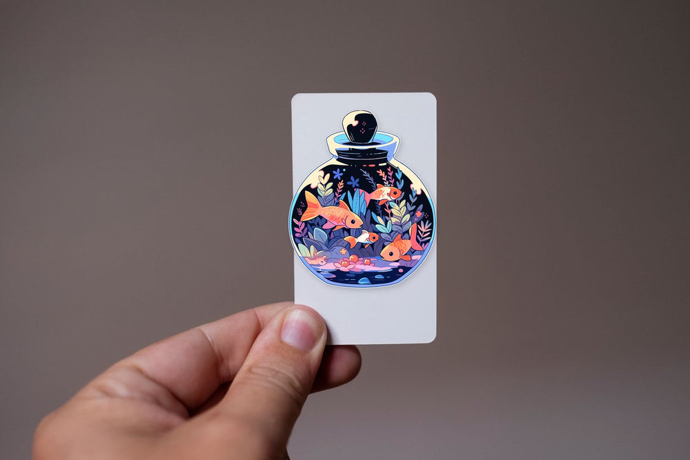 Aquarium with Orange Fish Sticker