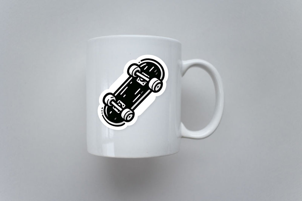 Skateboard Grunge Illustration Sticker