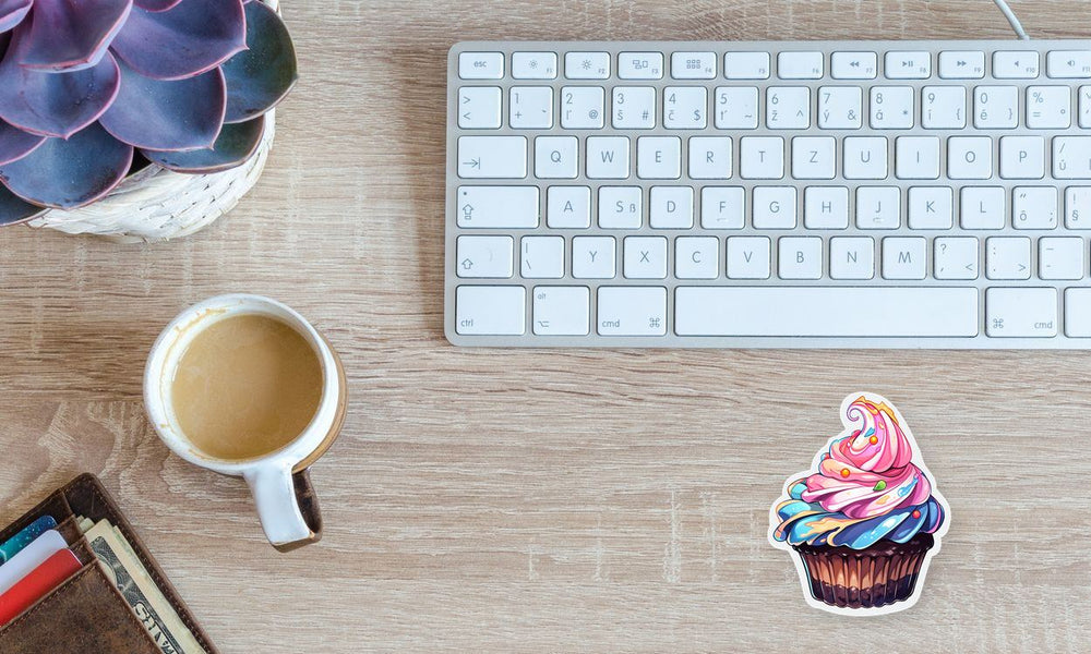 Appetizing Colorful Cupcake Sticker