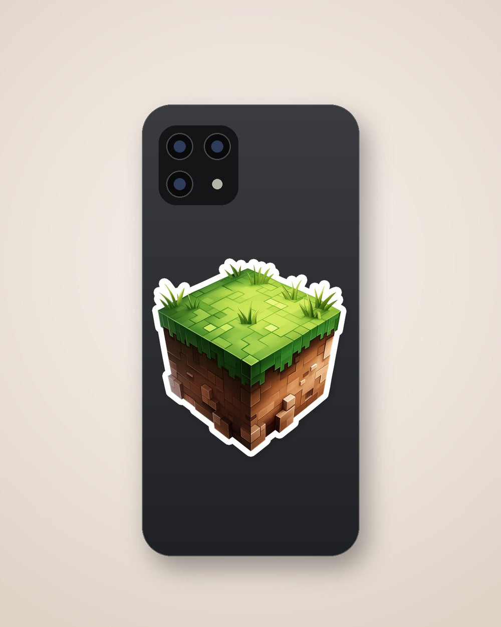 Minecraft Grass Block Clipart Sticker