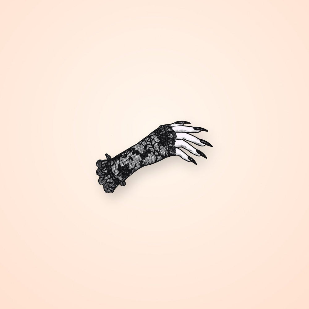 Vintage Gothic Lace Glove Hand Dark Sticker