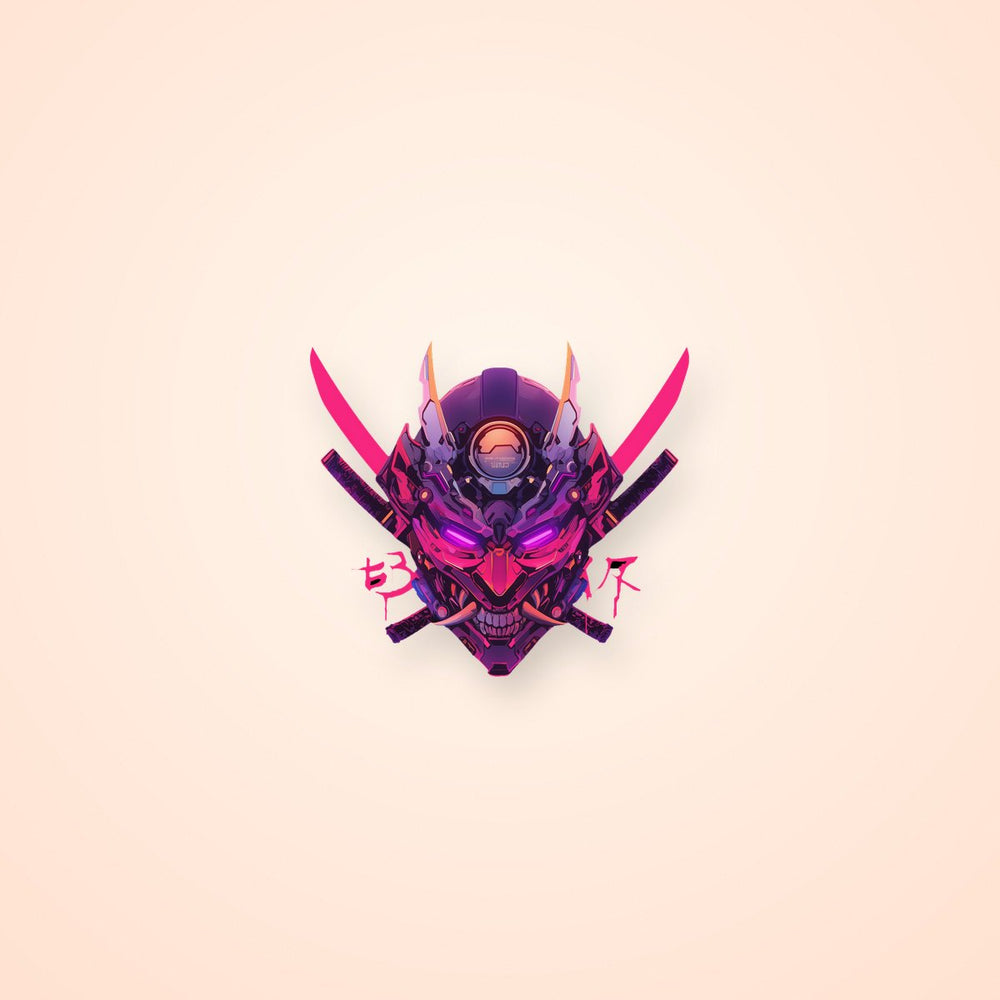Cyberpunk Oni Mask Sticker