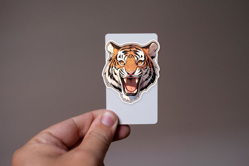 Aggressive Tiger with Open Mouth Sticker