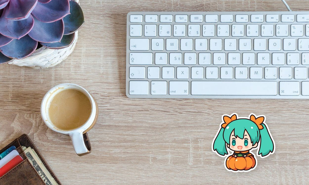 Chibi Hatsune Miku Pumpkin Halloween Sticker