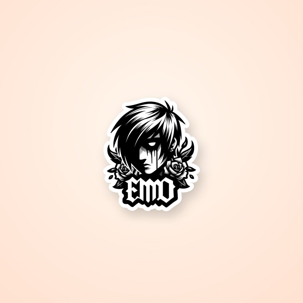 Emo Boy Roses Gothic Sticker