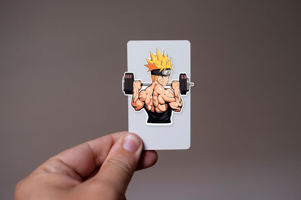 Bodybuilder Naruto Lifting Barbell Sticker
