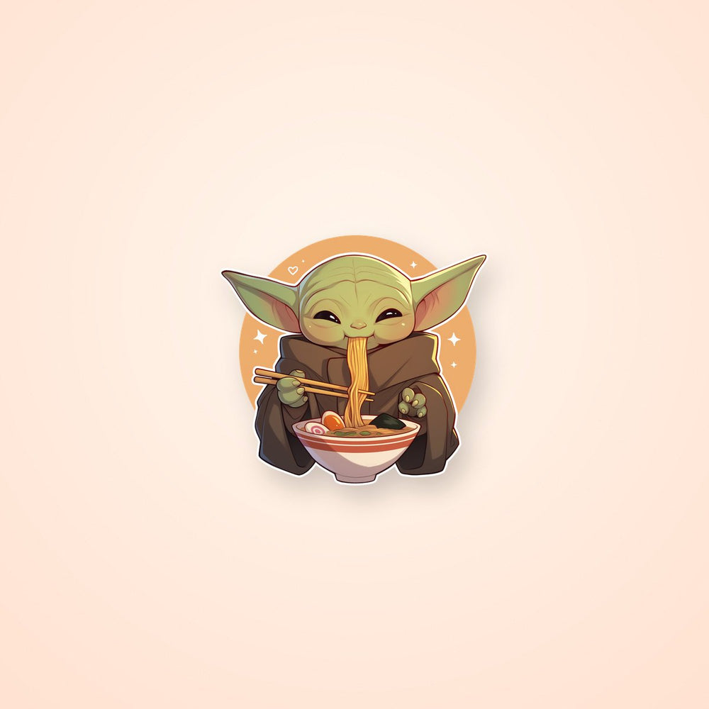 Grogu Baby Yoda Eating Ramen Clipart Sticker