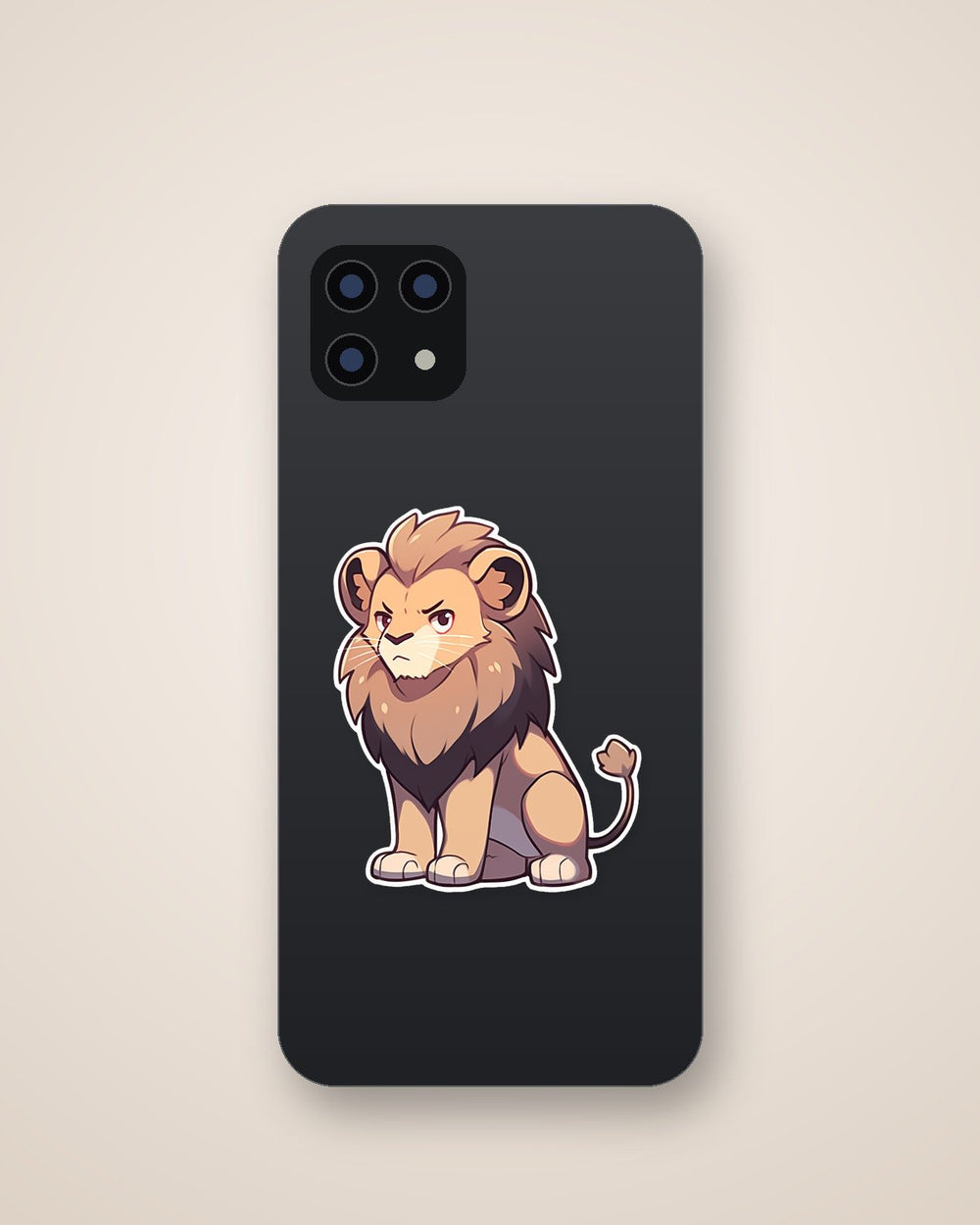 Cute Drawn Lion Sticker