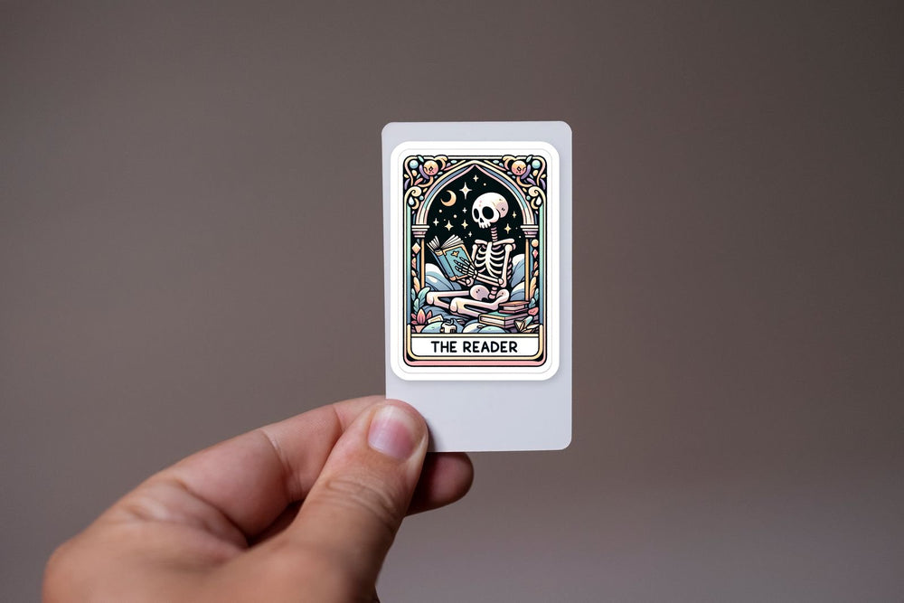 Skeleton Tarot the Reader Sticker
