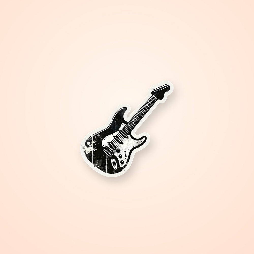 Grunge Electric Guitar Black Sticker