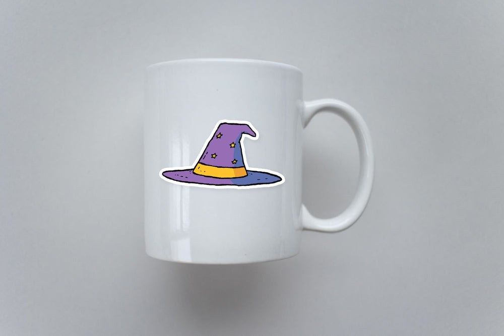 Purple Witch Hat Cartoon Sticker