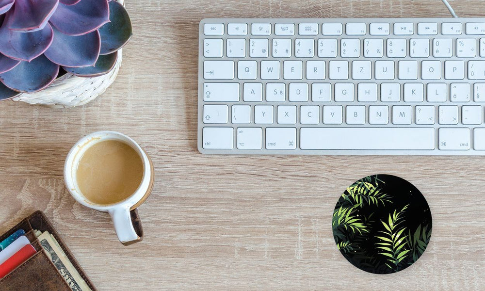 Tropical Leaves Round Sticker