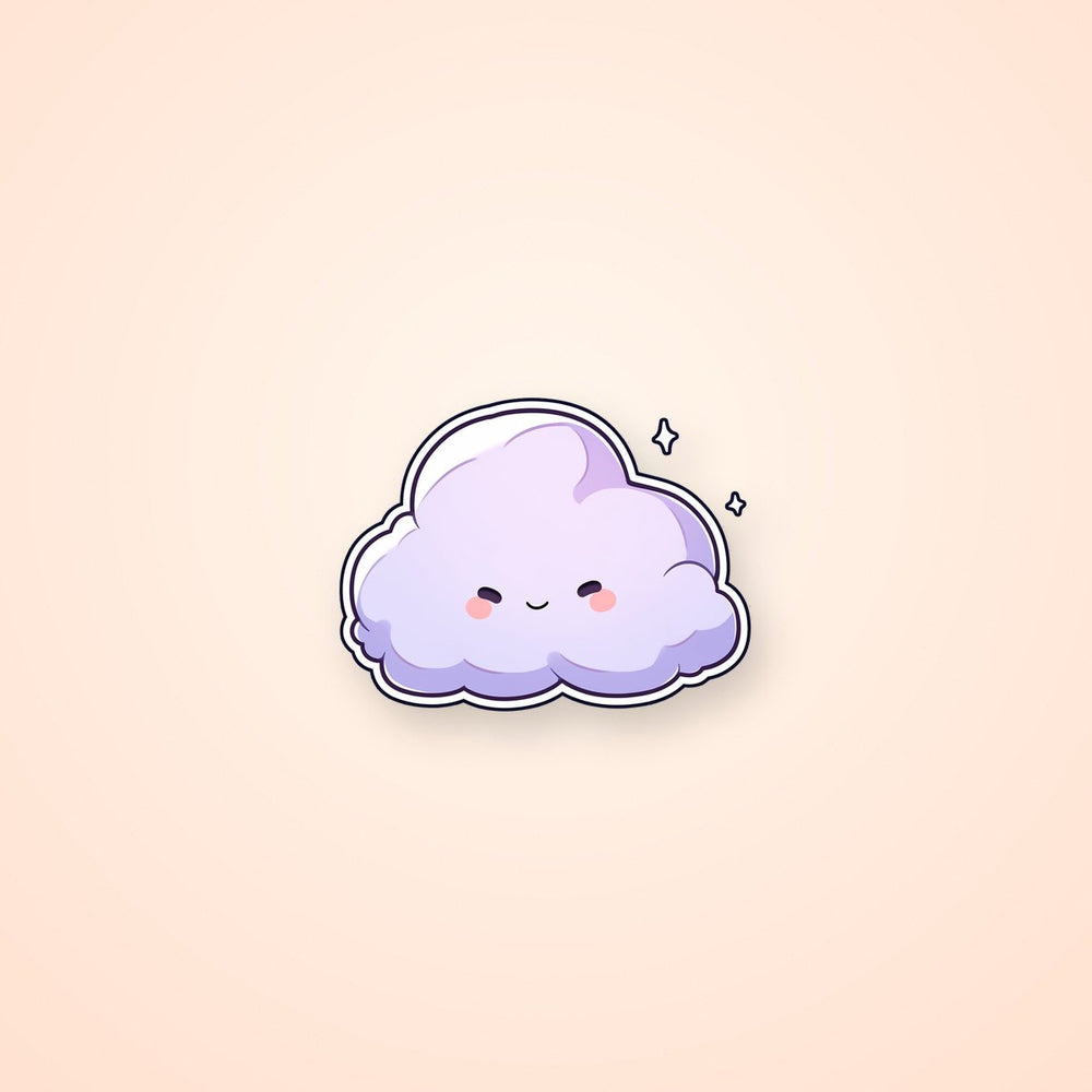 Purple Kawaii Cloud Sticker