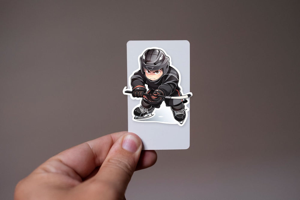 Cute Aggressive Hockey Player Sticker