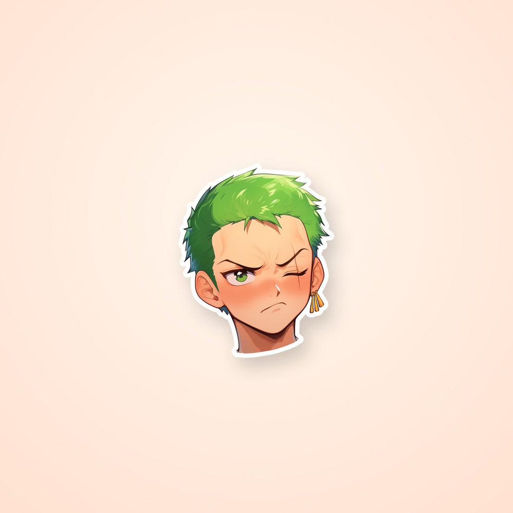 Zoro One Piece Green Hair Head Sticker