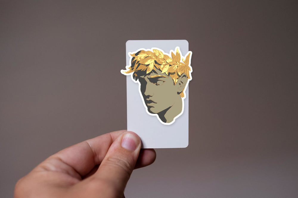 Golden Laurel Statue Head Sticker
