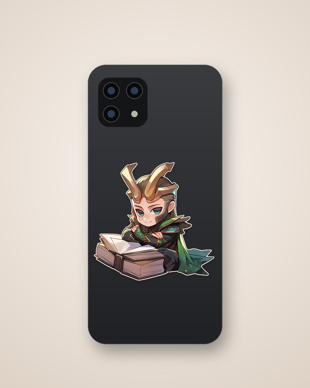 Chibi Loki Reading Book Sticker