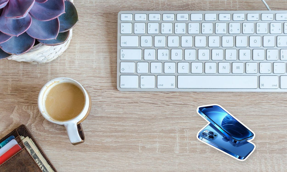 Blue Iphone Pro Tech Gadget Sticker
