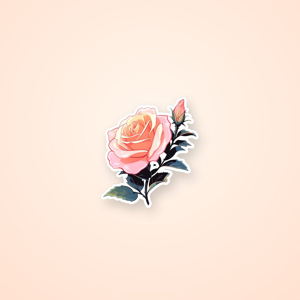 Beautiful Pink Rose Aesthetic Sticker