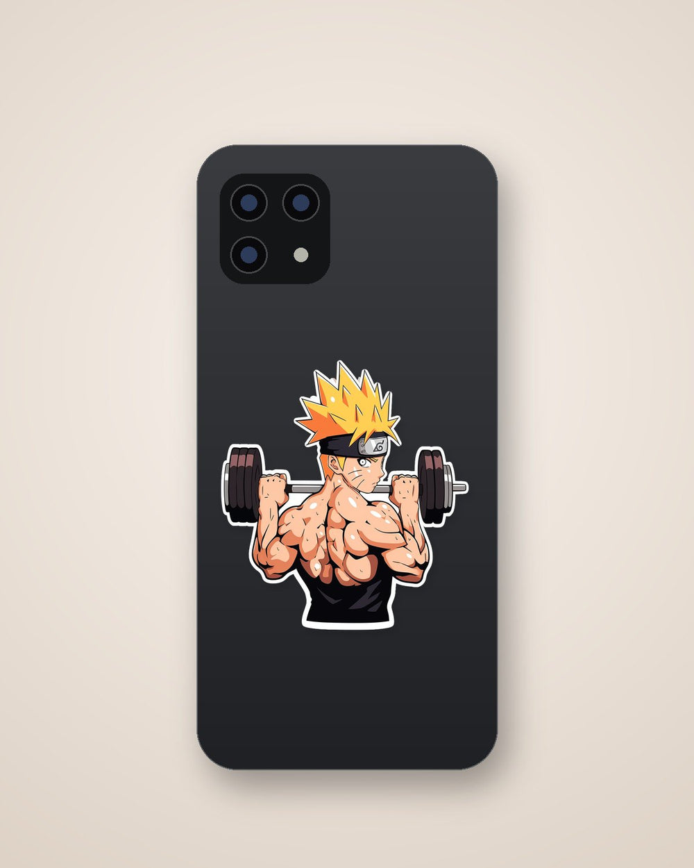 Bodybuilder Naruto Lifting Barbell Sticker