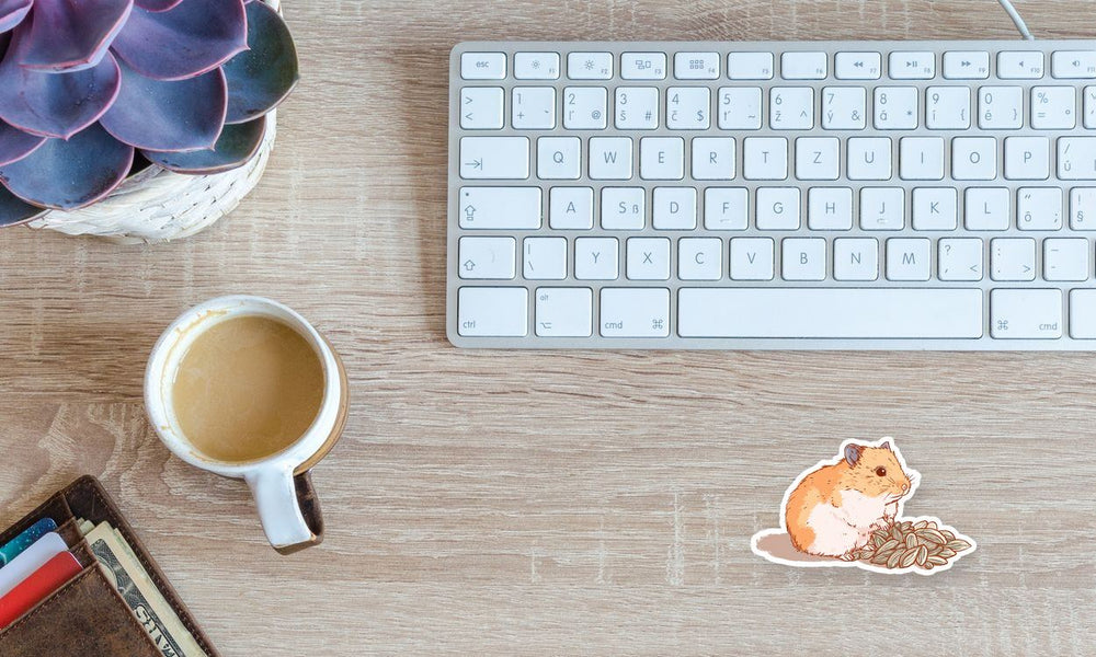 Cute Hamster Eating Sunflower Seeds Sticker