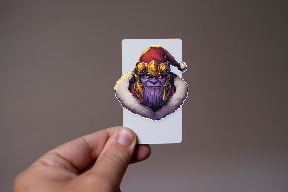 Thanos in Christmas Hat Sticker