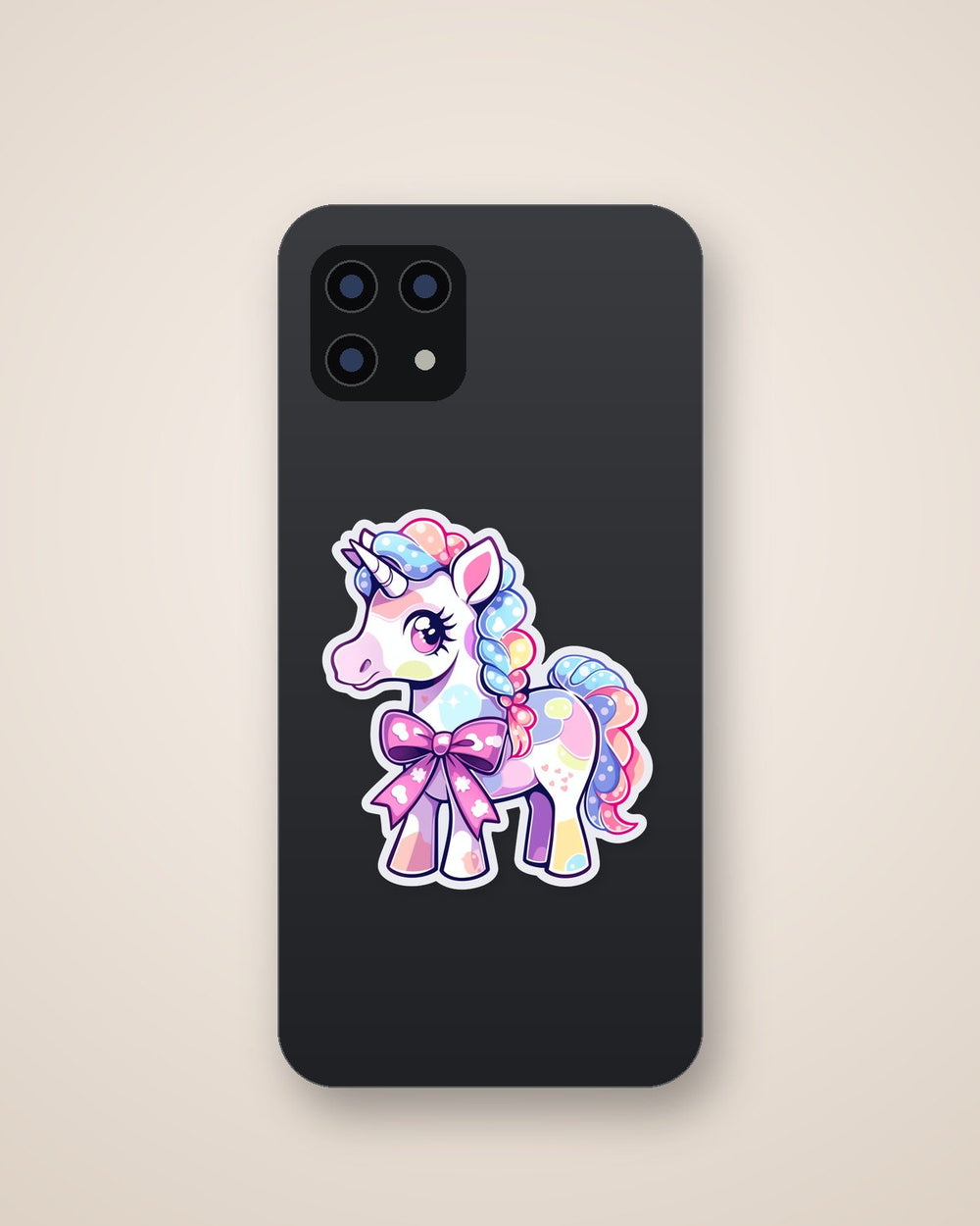 Toy Unicorn with Bow Sticker