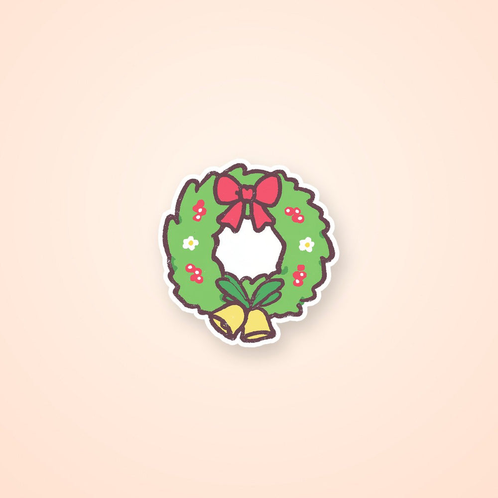 Christmas Holiday Wreath Handdrawn Sticker