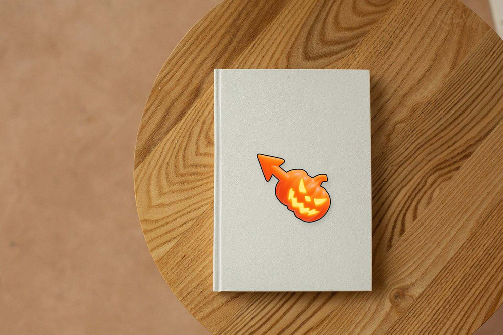 Pumpkin Arrow Glowing Halloween Sticker