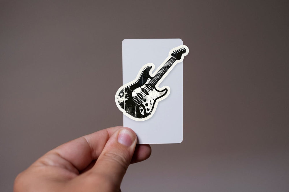 Grunge Electric Guitar Black Sticker