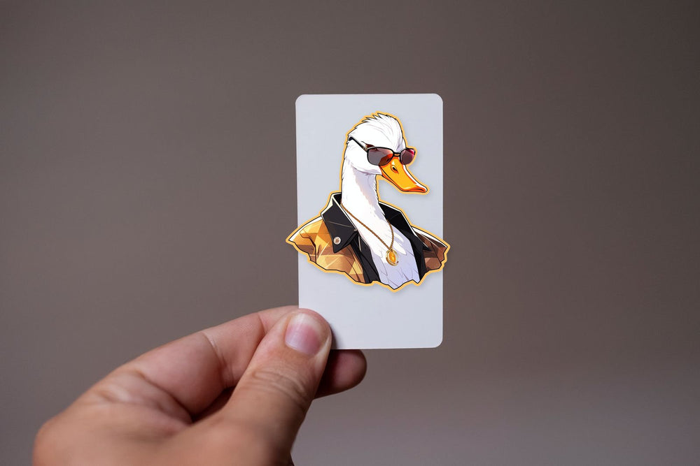 Stylish Goose with Glasses Sticker