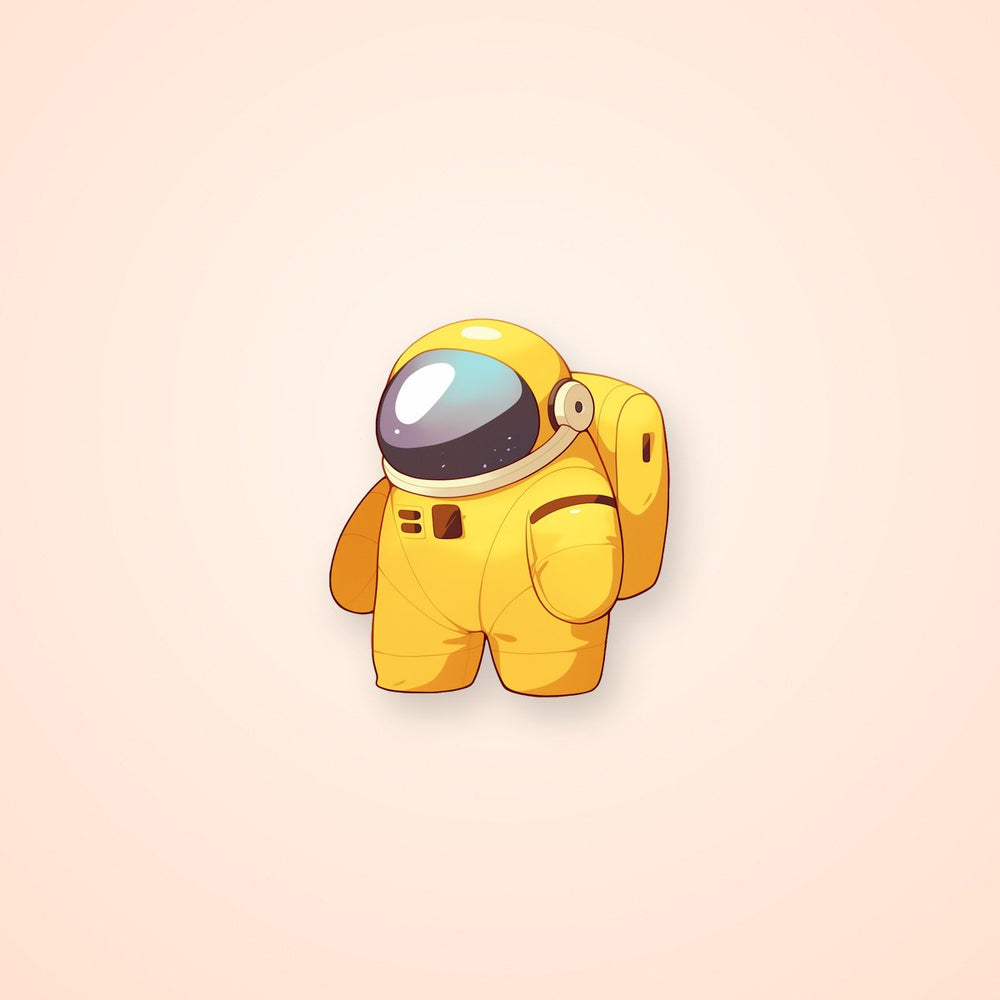 Yellow Astronaut Among Us Sticker