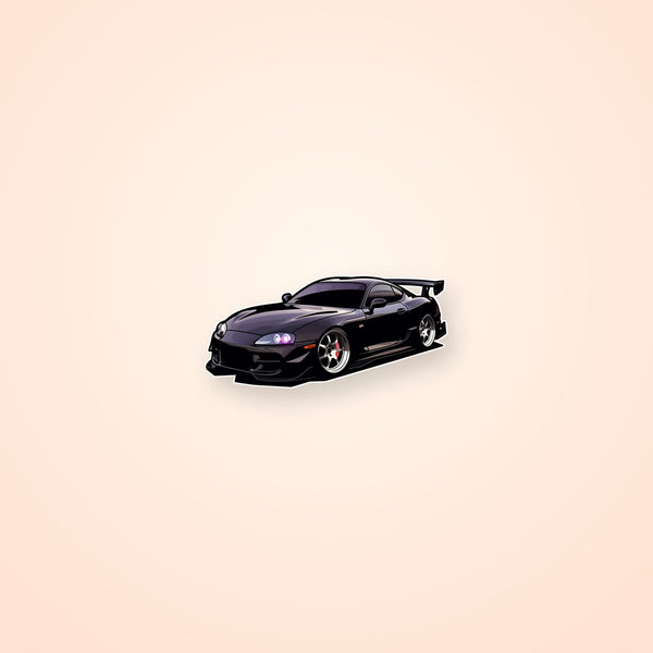 Black Toyota Supra Supercar Sticker