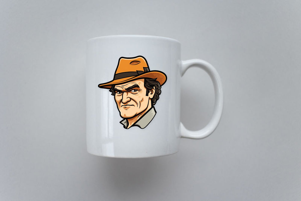 Tarantino in Hat Cartoon Sticker