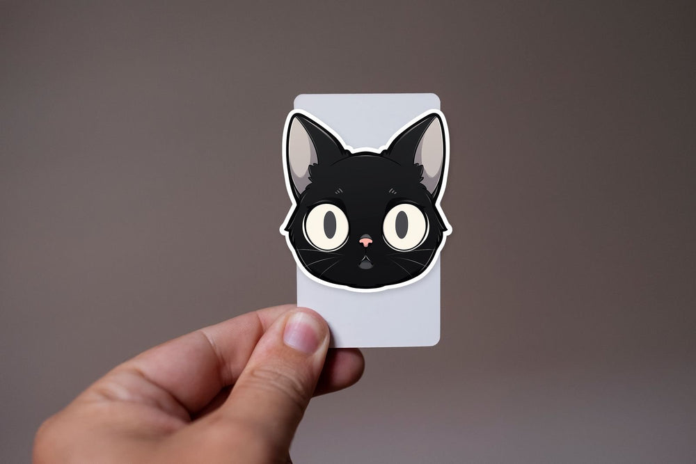 Black Cat with Big Ears Sticker