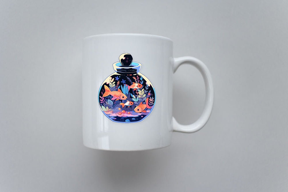 Aquarium with Orange Fish Sticker