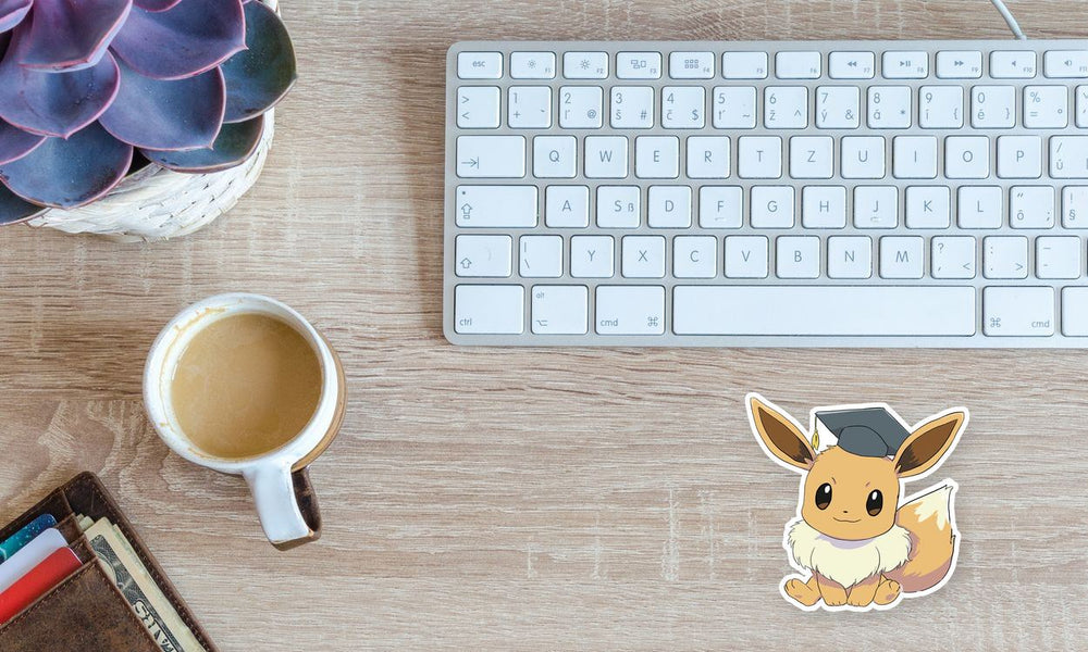 Graduation Eevee Pokemon Cute Sticker