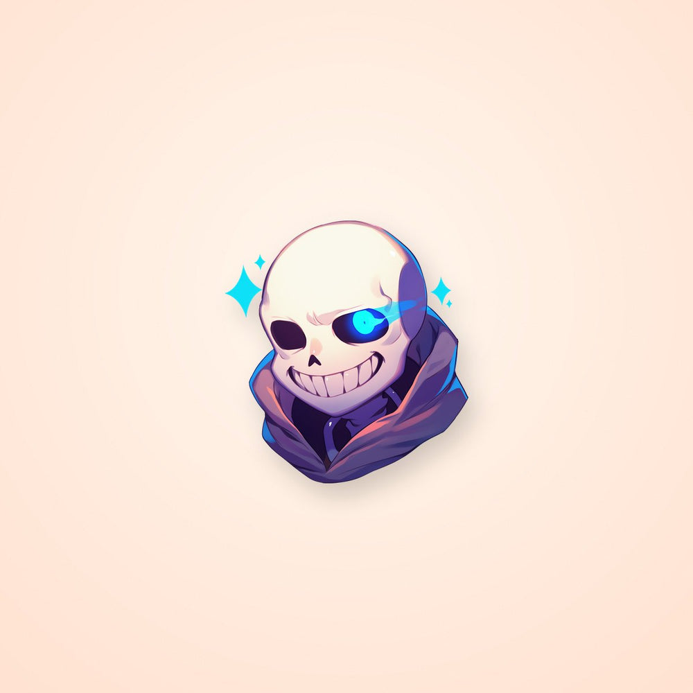Sans Glowing Blue Eye Sticker