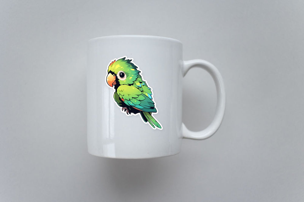Green Parrot Aesthetic Sticker