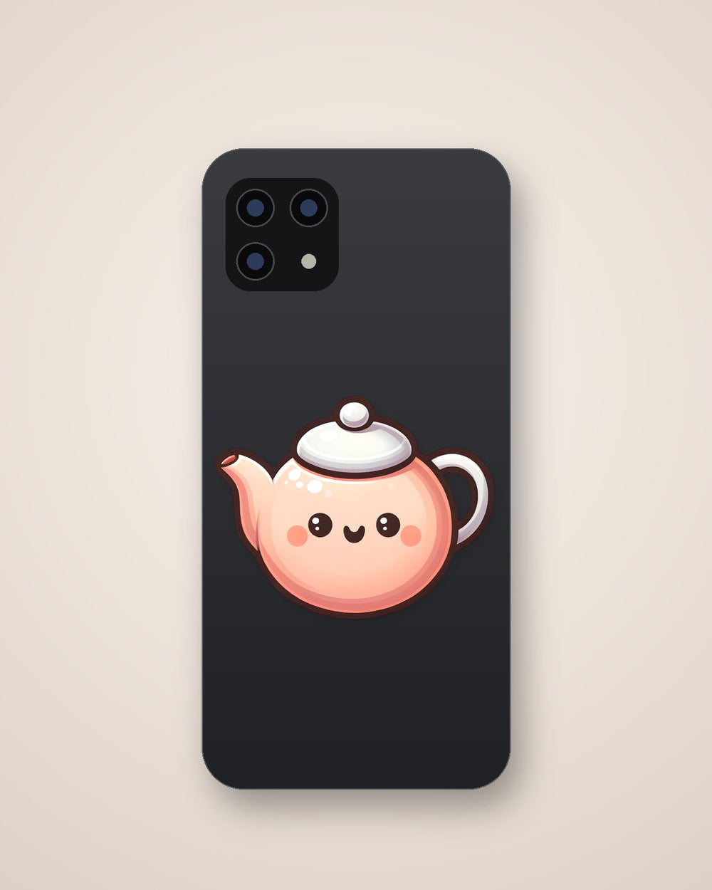 Pink Kawaii Teapot Smiling Sticker