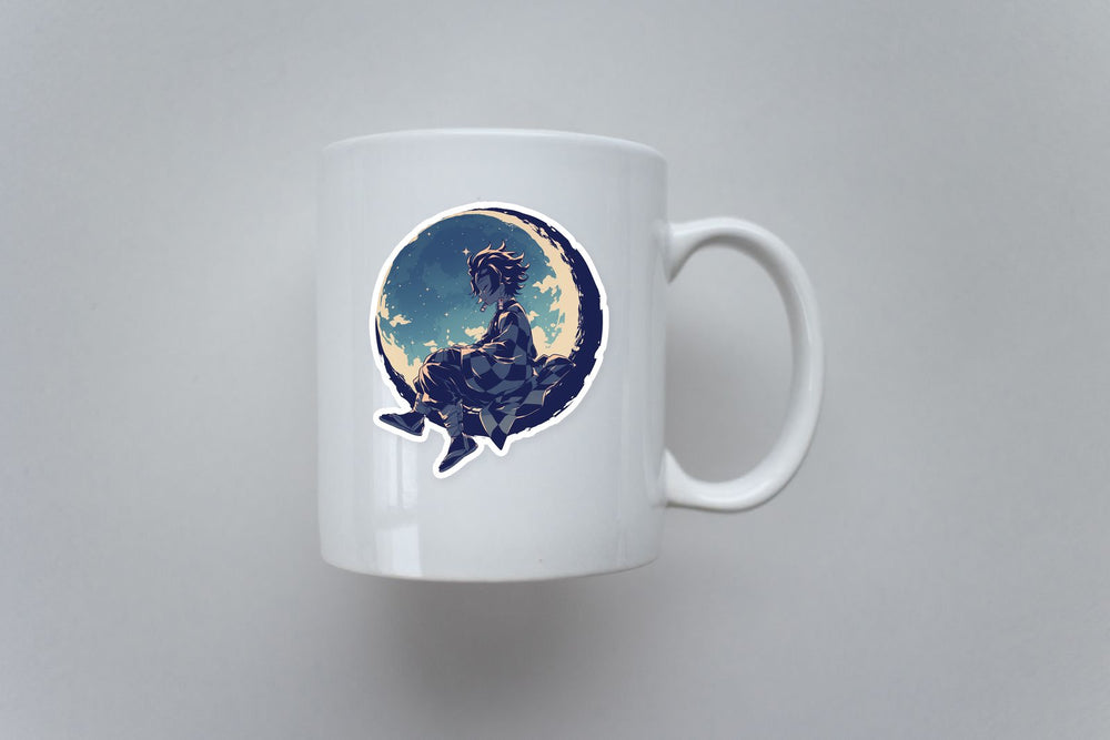 Tanjiro Kamado Moonlight Silhouette Sticker