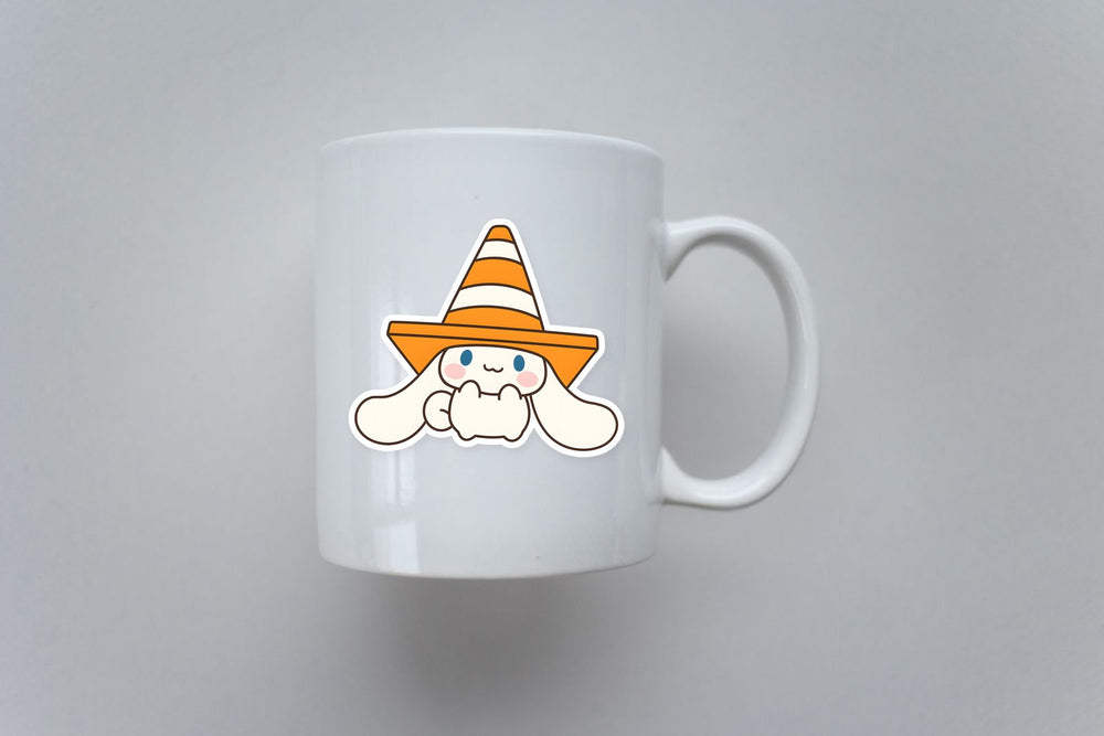 Cinnamoroll Traffic Cone Hat Sticker